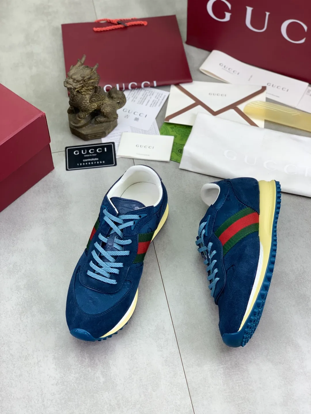 Men's shoes 💰P640 New Gucci Gucci Top version Latest catwalk style Re-Motion series Thick-soled casual sports shoes Original purchase and development ▪️Fabric: Original custom imported first-layer cowhide ▪️Sole: Original molded TPU material ▪️Sole thickness: 3.5CM ▪️Size: Men 39-45 Color: 8️⃣ colors available, boutique packaging
